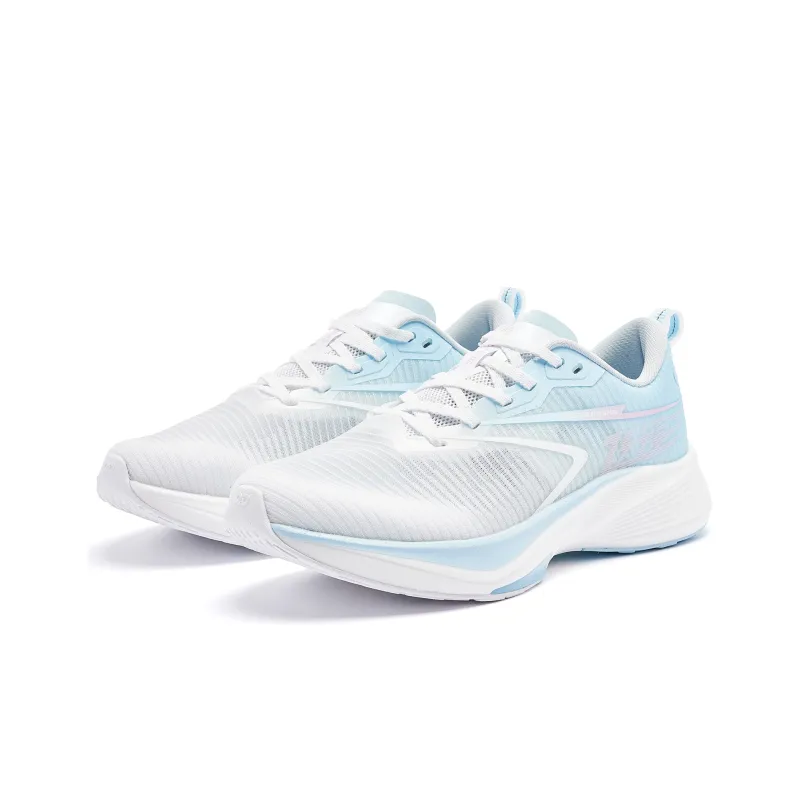 QIAODAN Rapid 2.0 Cushioning Anti-Slip And Wear-Resistant Low-Top Running Shoes Women's White Blue-2