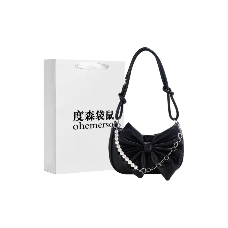 Dusen Kangaroo PU Shoulder Bag Regular Women's Pink/White/Black-12