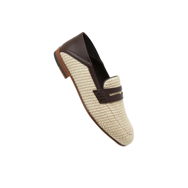 MANOLO BLAHNIK Loafers Men's White Brown-3