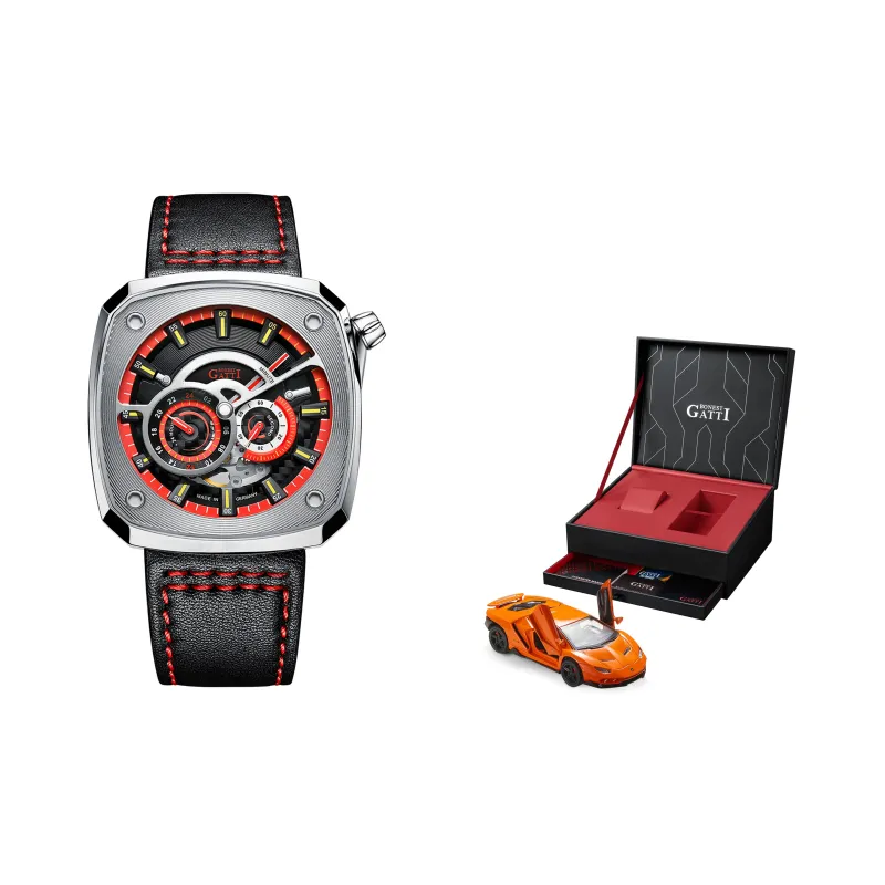 BONEST GATTI Offshore Speed Automatic Mechanical Movement Rubber Strap Watch Men's Watches Cut Out Dial-0