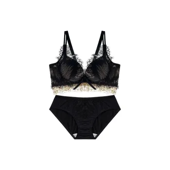 Flowers In Water Underwear Set Women's Black