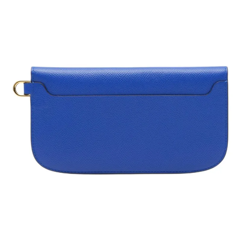 Delvau Alpina Calf Grain Calfskin Wallet Women's Sea Blue-2