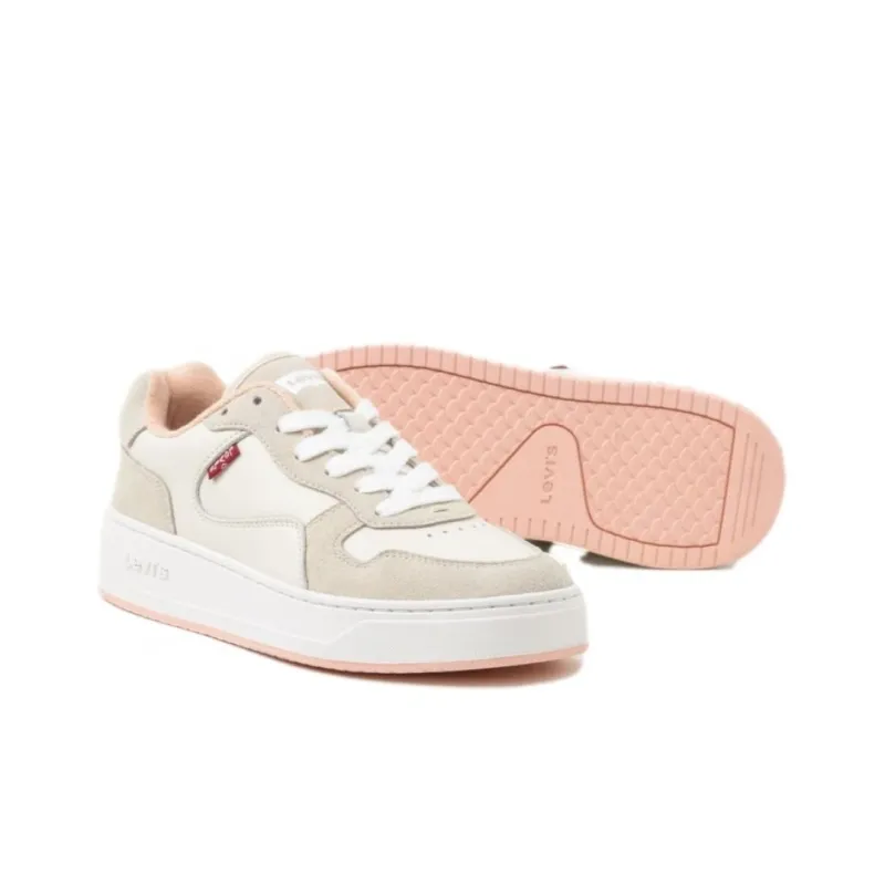 Levi’s Slip-Resistant Cushioning Low-Top Skateboard Shoes Women's White Pink-3