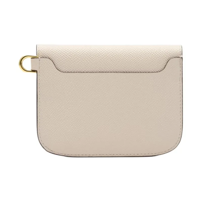 Delvau Alpina Calf Grain Calfskin Wallet Women's Ecru-3