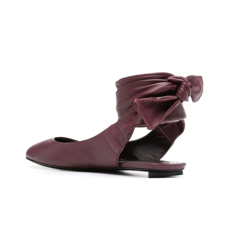 The Attico Cloe Leather Ballerina Shoes-3