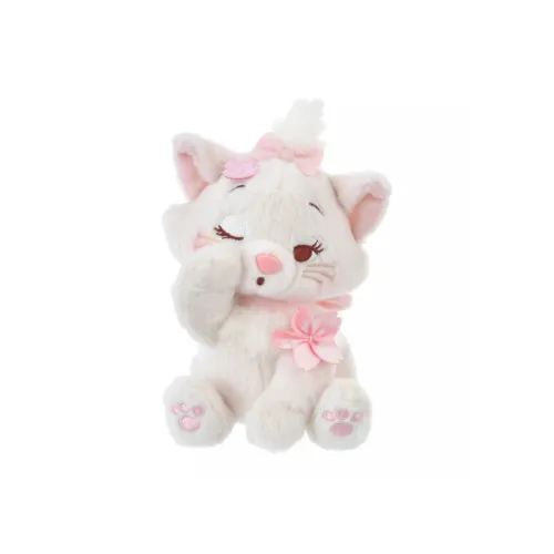 Disney Marie Cat Cherry Blossom Design Keychain Dolls Plush Pendant 15cm High