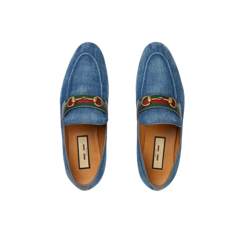 GUCCI Horsebit Denim Loafers-2
