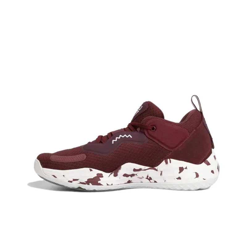 Adidas Donovan Mitchell Cushioning Wear Resistant Mid Top Basketball Shoes Unisex Red-0