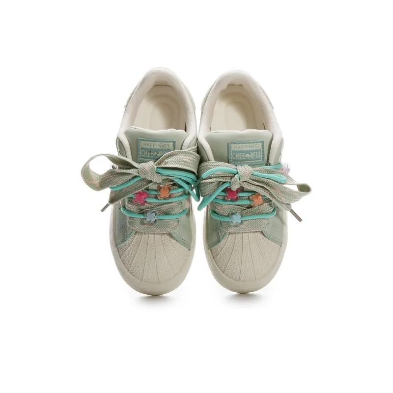 Lovely You Anti Slip And Wear Resistant Lightweight Low Top Skateboard Shoes Women's Green-2