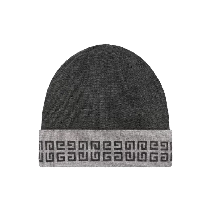 Givenchy Logo Intarsia Knit Turn-Up Beanie-0