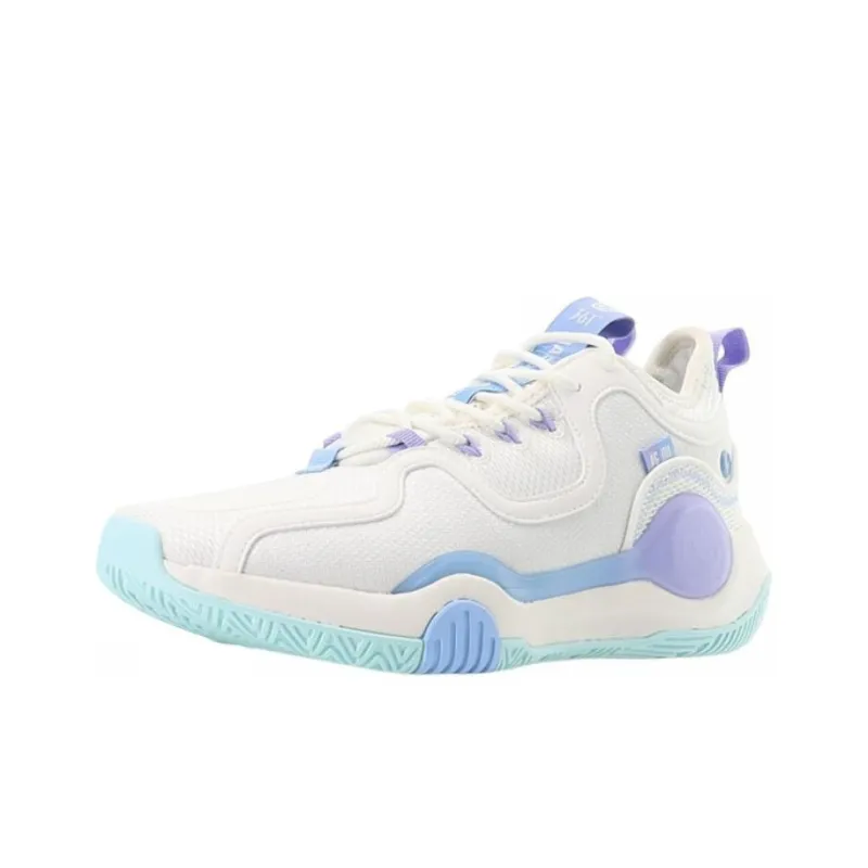 361° Ag Volley Cushioning, Slip Resistant, And Abrasion Resistant Low Top Basketball Shoes Men's White Cyan-2