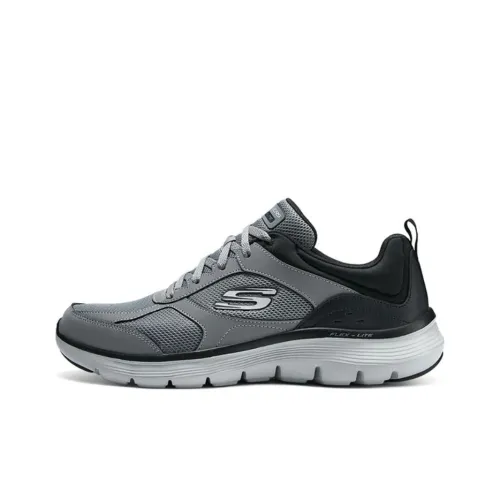 Skechers Shock Absorbers With Slip Resistant Features Low Top Running Shoes Men's Black Gray
