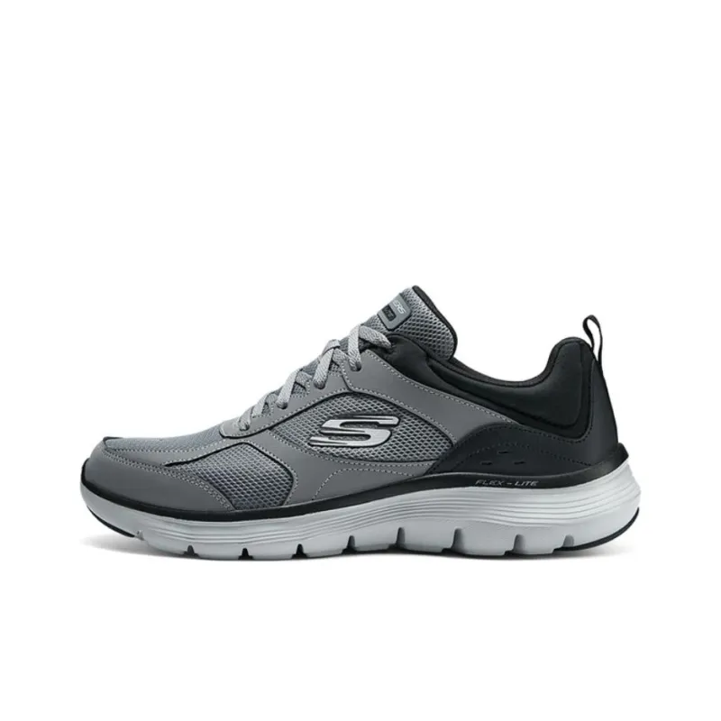Skechers Shock Absorbers With Slip Resistant Features Low Top Running Shoes Men's Black Gray-0