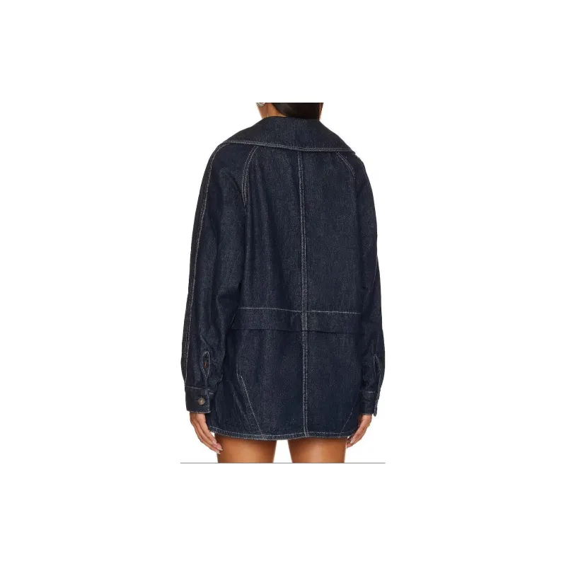 FREE PEOPLE Denim Jacket Women's Blue-2