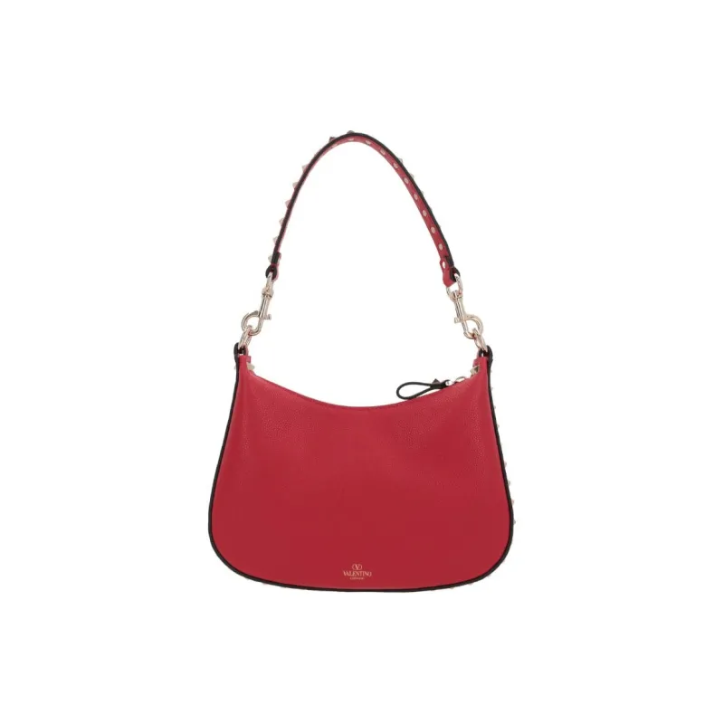 Valentino GARAVANI Grain Leather Hobo Bag, Handbag, Shoulder Bag Women's Red-0