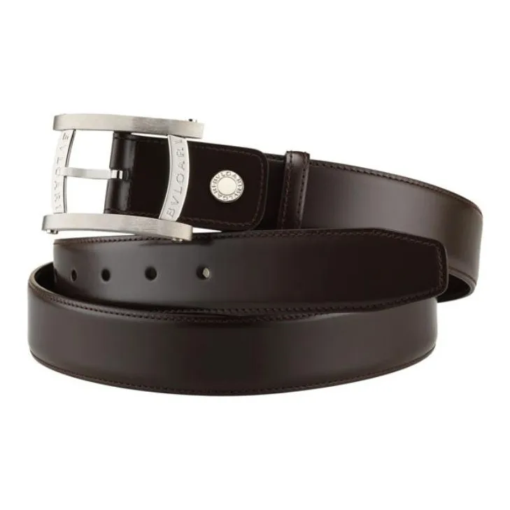BVLGARI Pin Buckle Design Leather Belts Men's Multicolor-0