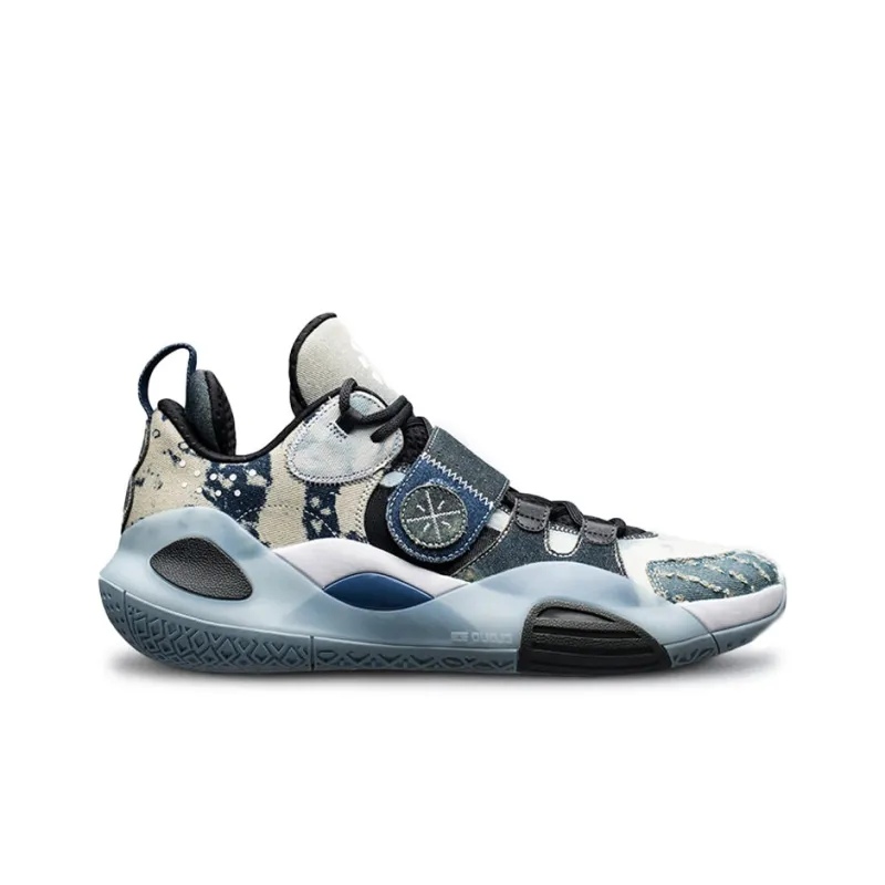 LiNing All City 8 Cushioned Slip Resistant Abrasion Resistant Low Top Basketball Shoes Men's White Blue-1