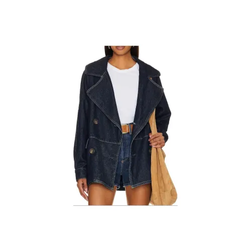 FREE PEOPLE Denim Jackets Women's Blue