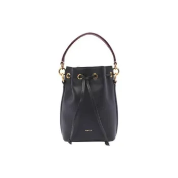 BALLY Logo Printed Drawstring Bucket Bag