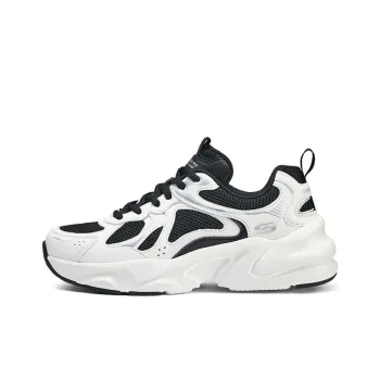 Skechers Cushioned Slip Resistant Low Top Chunky Sneakers Women's Black White
