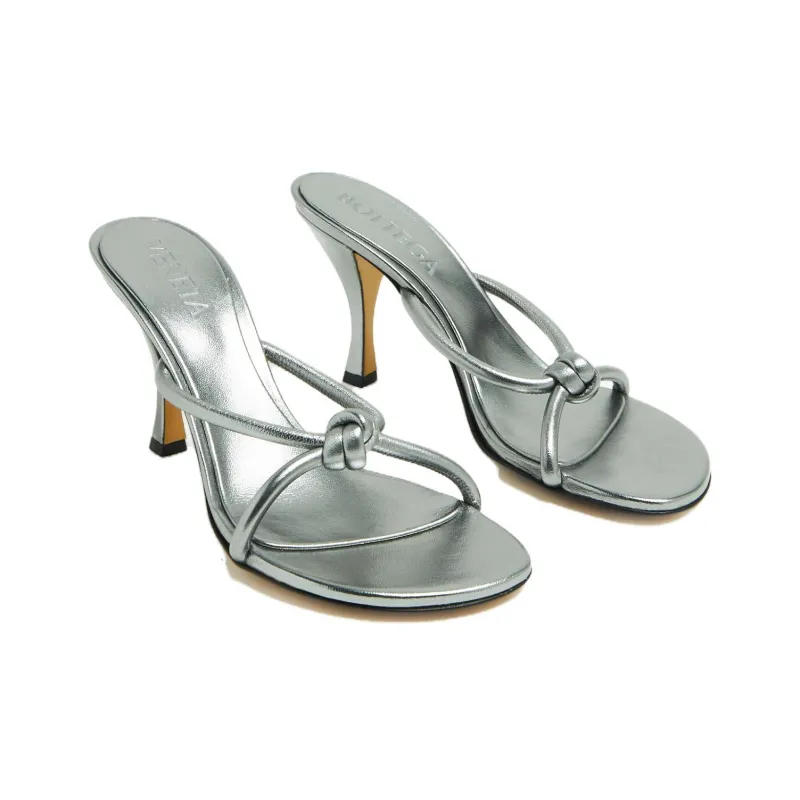 Bottega Veneta Blink Slide Slippers 7cm Women's Silver-2