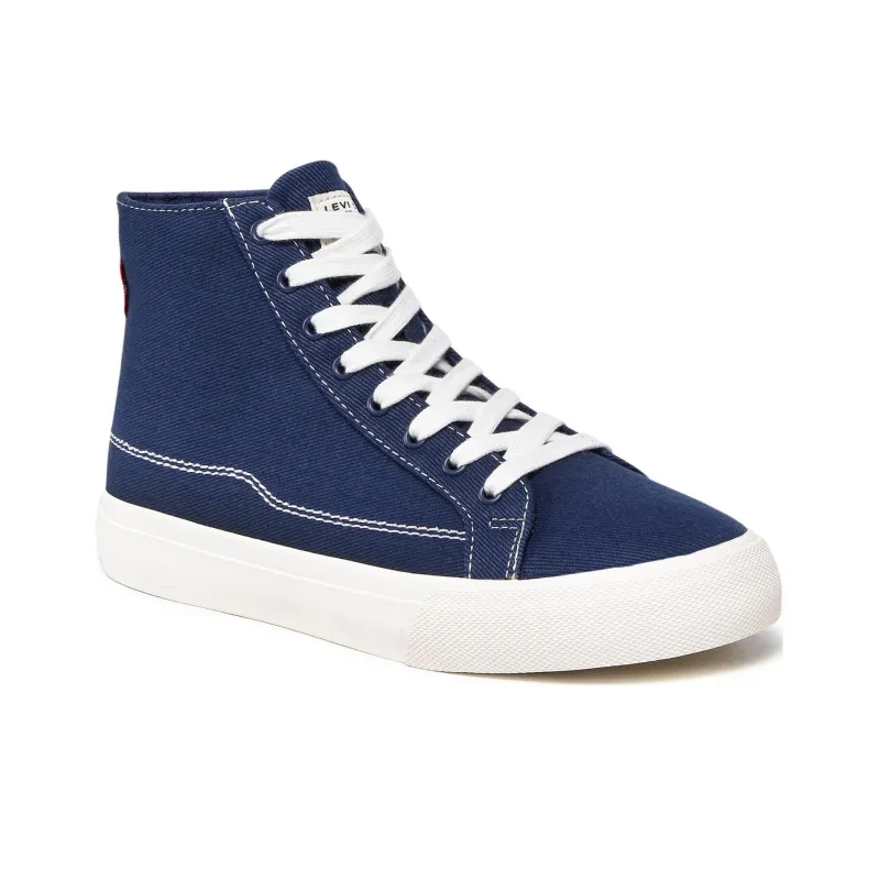 Levi's Anti Slip Wear Resistant High Top Canvas Shoes Men's Blue White-1