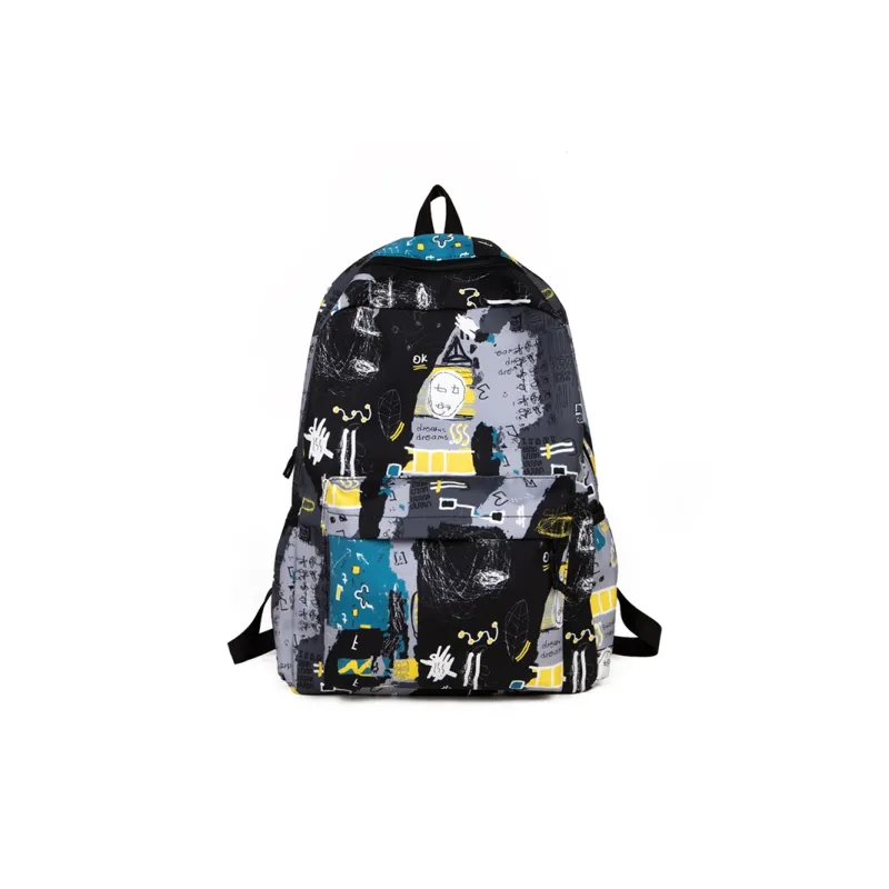 Alcohol Dragon Nylon Backpack Regular Men's Black/Light Blue/Green/Gray Blue-0