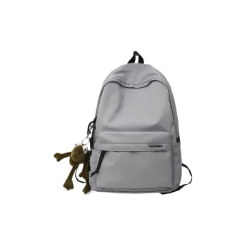 Deli Bear Nylon Backpack Regular Unisex Gray/Black/Ecru/Blue