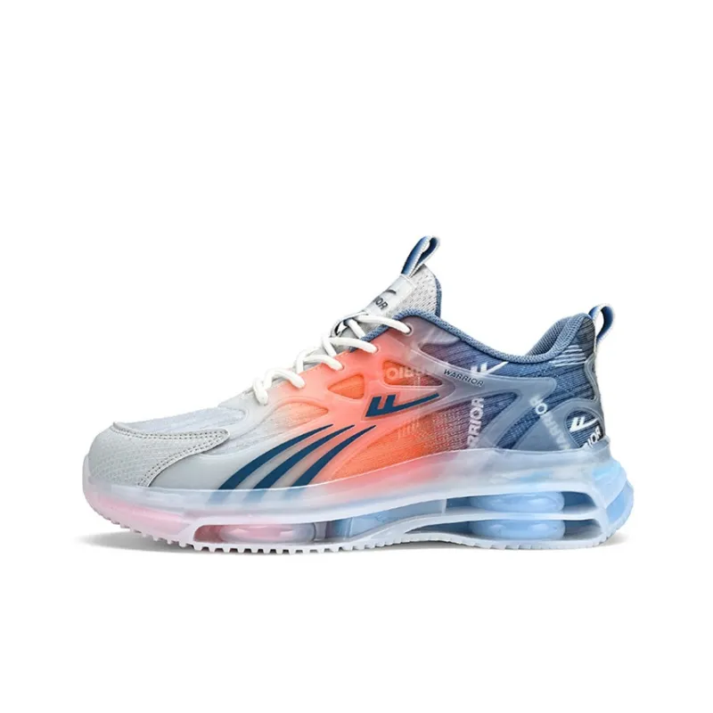 WARRIOR Chunky Sneakers Men Mid Top Black White/White Blue/White Blue Orange-18