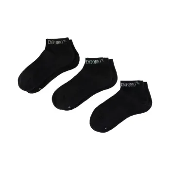 EMPORIO ARMANI SS24 No-Show Socks Men's 3 Pack Black