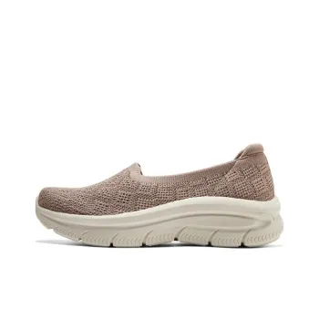 Skechers Go Walk Fle Cushioning Wear Resistant Breathable Lightweight Rebound Low Top Casual Shoes Women's Brown
