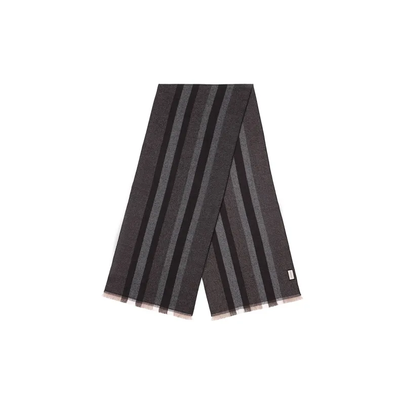 GUCCI Wool Knit Scarves Men's Black Coffee-1