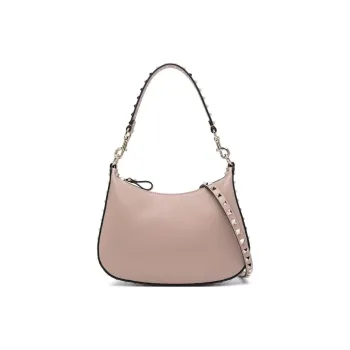 Valentino Rockstud Grain Calfskin Hobo Bag, Handbag, Shoulder Bag Women's Pink