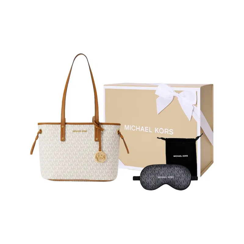 MICHAEL KORS Jet Set Travel Leather Tote Bag, Shopping Bag, Shoulder Bag, Handbag Regular Women's Vanilla White-7