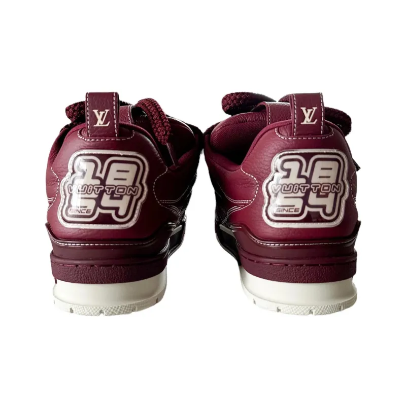 LOUIS VUITTON Skate Low Top Skateboard Shoes Men's Deep Red-4