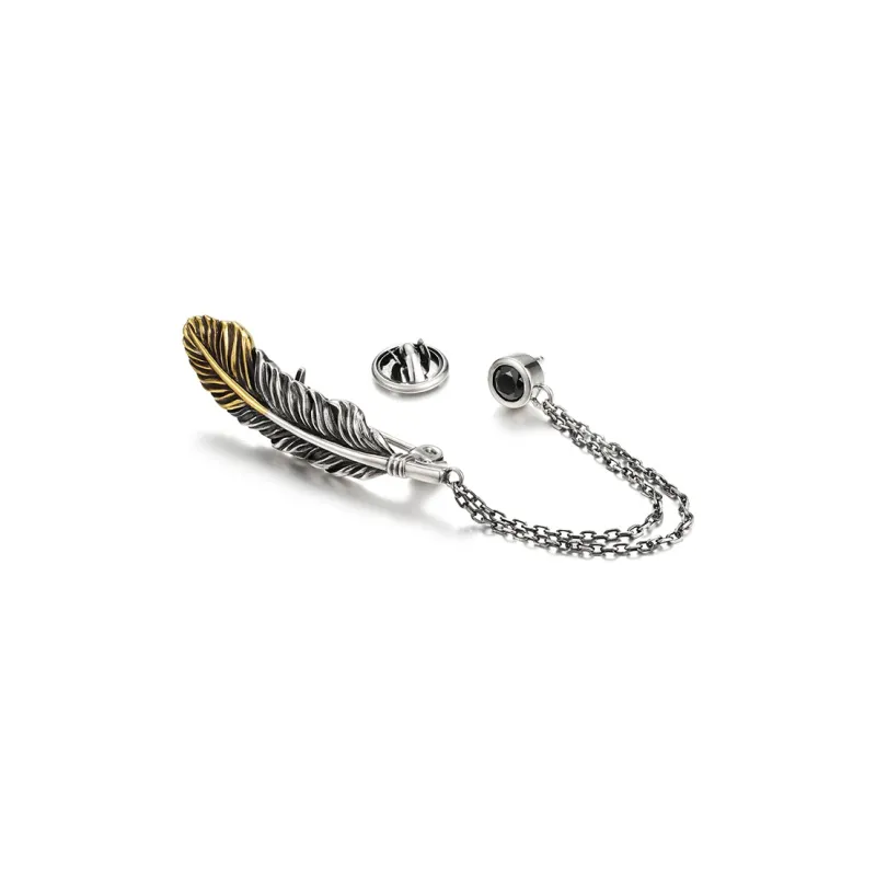 IDEAGEMER 925 Sterling Silver Brooches Men's-1