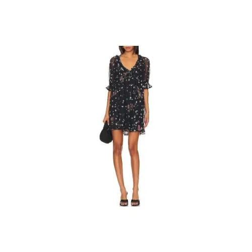 FREE PEOPLE Short-Sleeved Dresses Women's Black