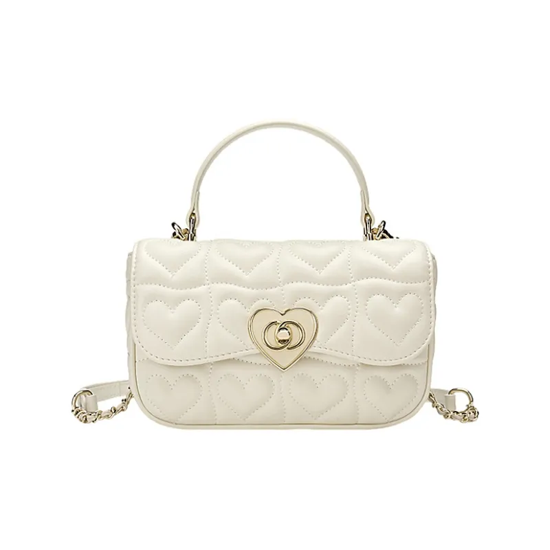 FOXER Synthetic Leather Casual Niche Versatile Design Shoulder Bag, Crossbody Bag, Commuter Bag Women's Black/White-1
