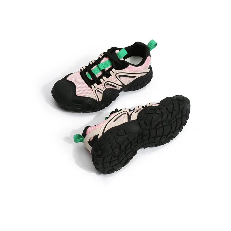 CENTRAL&KITTY Wear-Resistant Height Increasing Low-Top Ugly Cute Hiking Shoes Women's-8