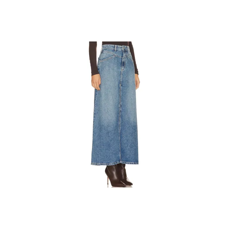 FREE PEOPLE Denim Long Skirts Women's Blue-1