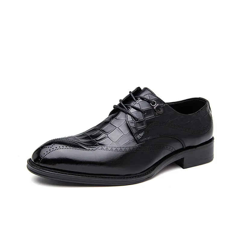 Romon Dress Shoes Men Low Top Black/Brown-0