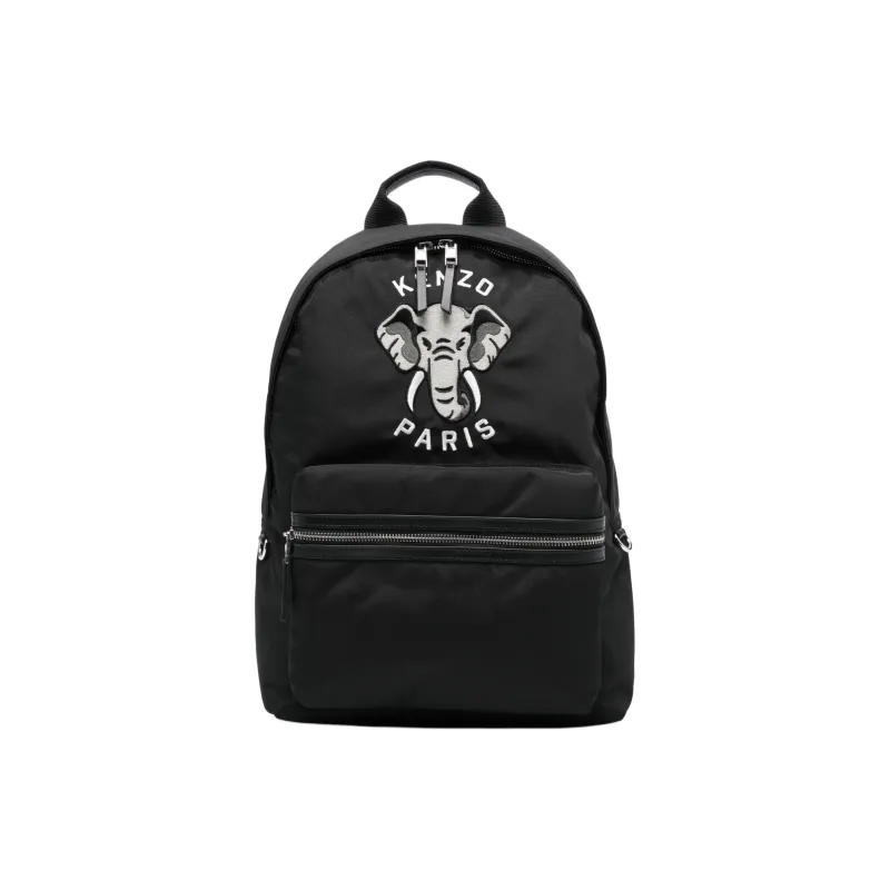 KENZO Logo Embroidered Zip Up Backpack-0
