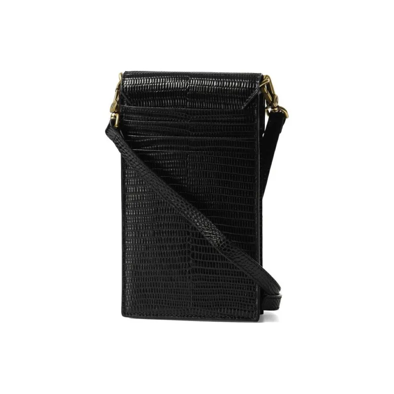 Vivienne Westwood Cow Leather One Shoulder Crossbody Cell Phone Pouch Women's Black-2