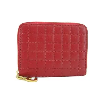 CELINE Calfskin Wallet Unisex Red