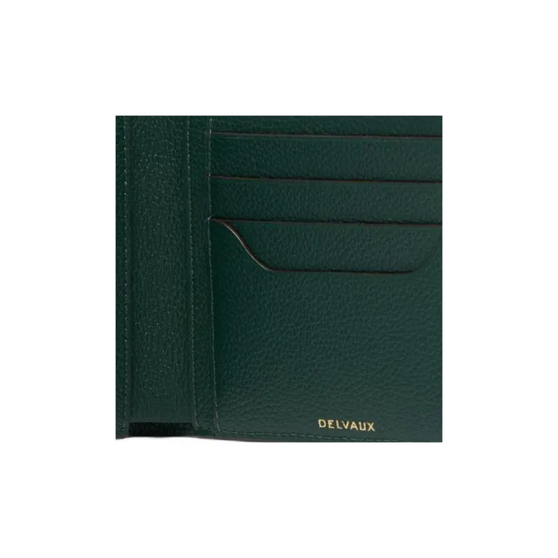 Delvau Jumping Calf Calfskin Wallet Men's Forest Green-3