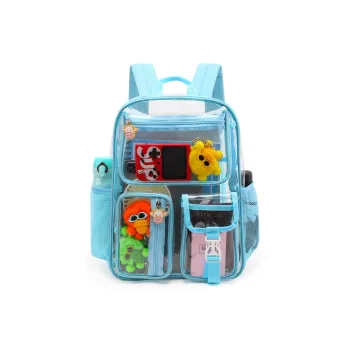 TINYAT PVC Backpack Women's Blue/Purple/Pink