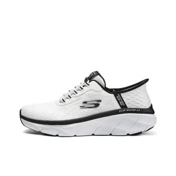 Skechers Cushioning Breathable Low Top Training Running Shoes Men's White Black