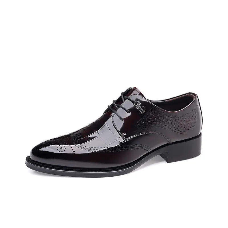 Romon Dress Shoes Men Low Top Black, Brown-6