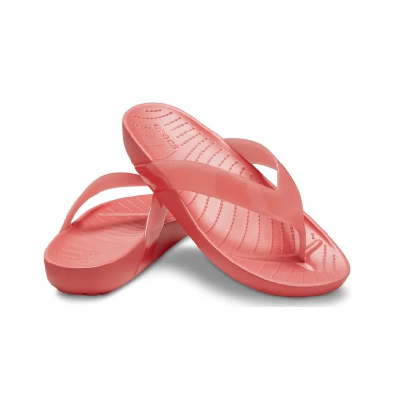 Crocs Flip Flops Low Heel Women's Pink-1