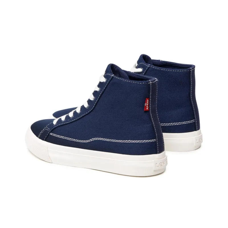Levi's Anti Slip Wear Resistant High Top Canvas Shoes Men's Blue White-2